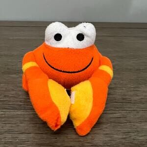 Orange & Yellow Cartoon Crab with Hook‎ n Loop Claws Plush